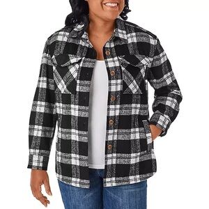 Classic Black and White Plaid Women's Utility Jacket